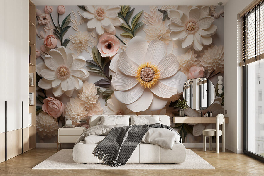 Groupe de fleurs en papier