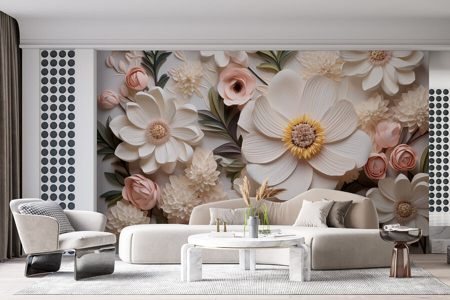 Groupe de fleurs en papier