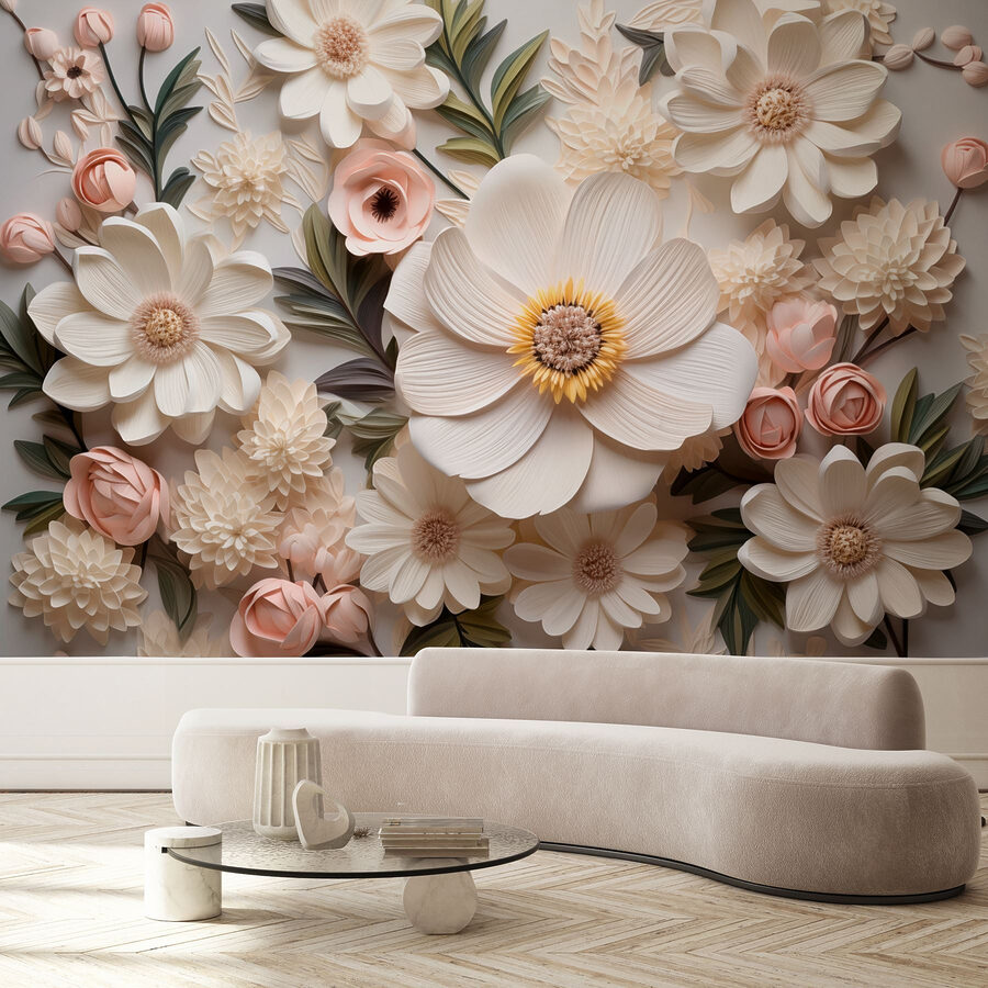 Groupe de fleurs en papier