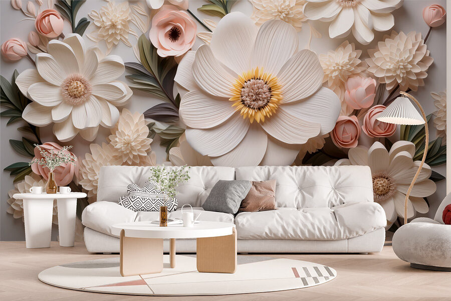 Groupe de fleurs en papier
