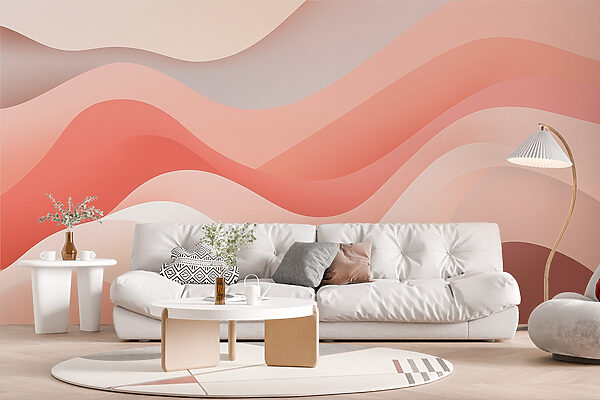 Lignes ondulées roses et blanches Lignes ondulées roses et blanches