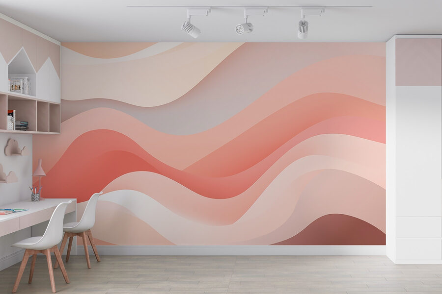 Lignes ondulées roses et blanches Lignes ondulées roses et blanches