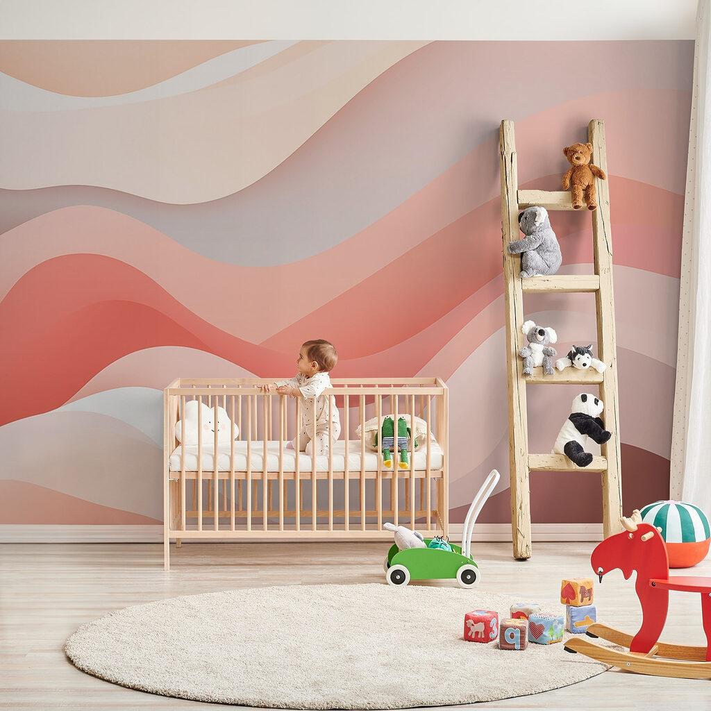 Pink and white wavy lines Pink and white wavy lines