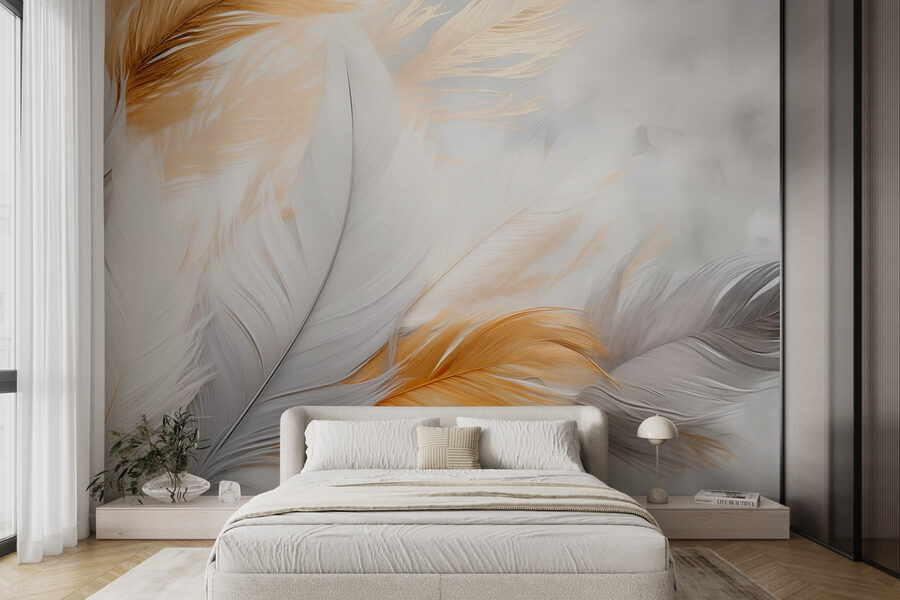 Plumes délicates aux couleurs douces