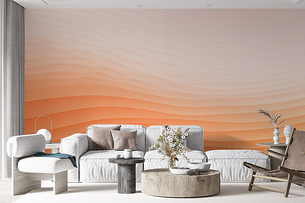 Lignes ondulées blanches et orange Lignes ondulées blanches et orange