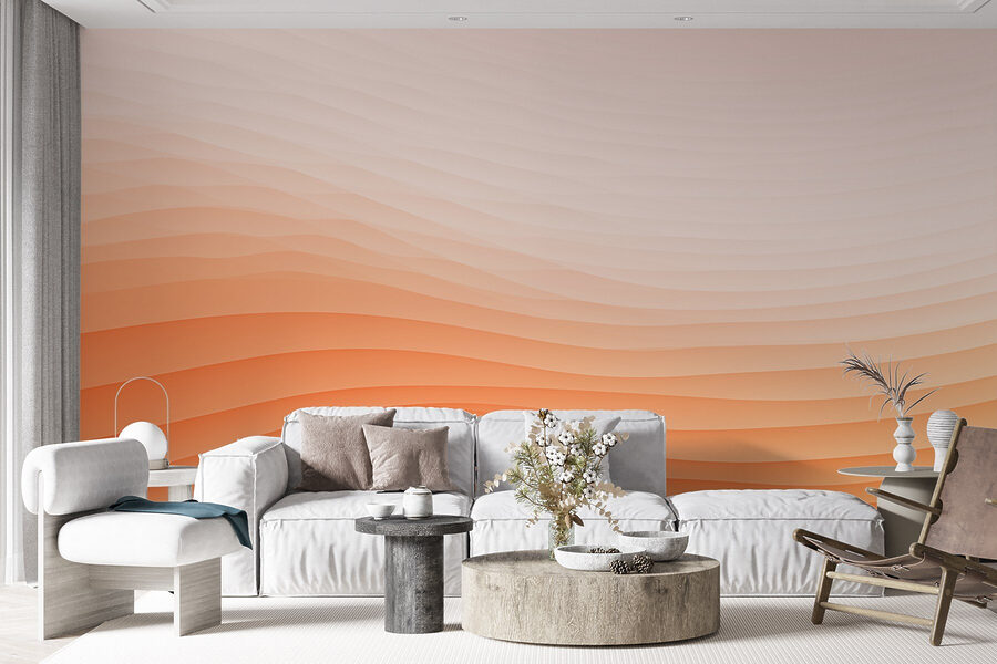 Lignes ondulées blanches et orange