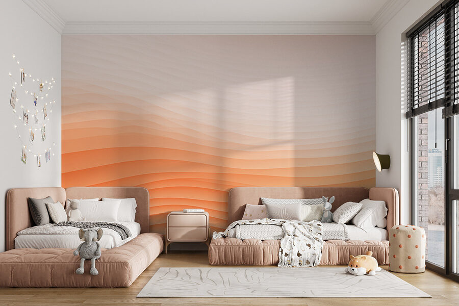 Lignes ondulées blanches et orange