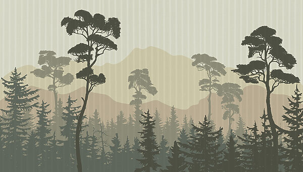 Paysage d'arbres et de montagnes Paysage d'arbres et de montagnes