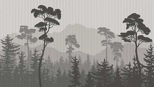 Paysage d'arbres et de montagnes Paysage d'arbres et de montagnes