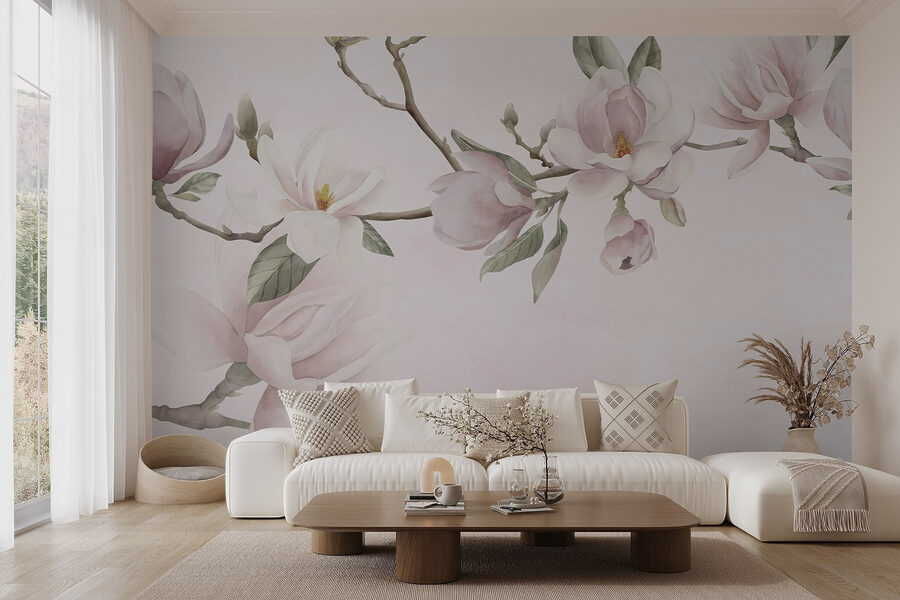 Fleurs délicates sur fond pastel