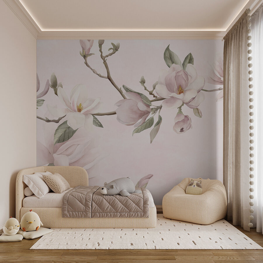 Fleurs délicates sur fond pastel