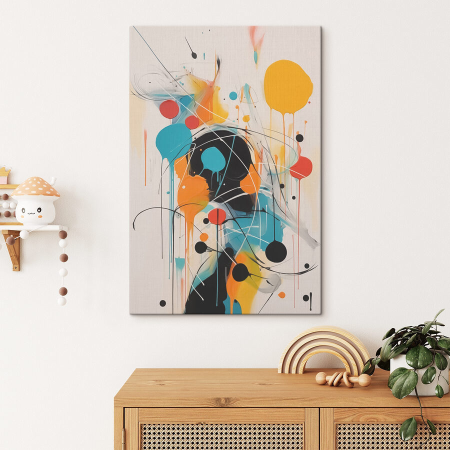 Peinture de cercles et de lignes colorées