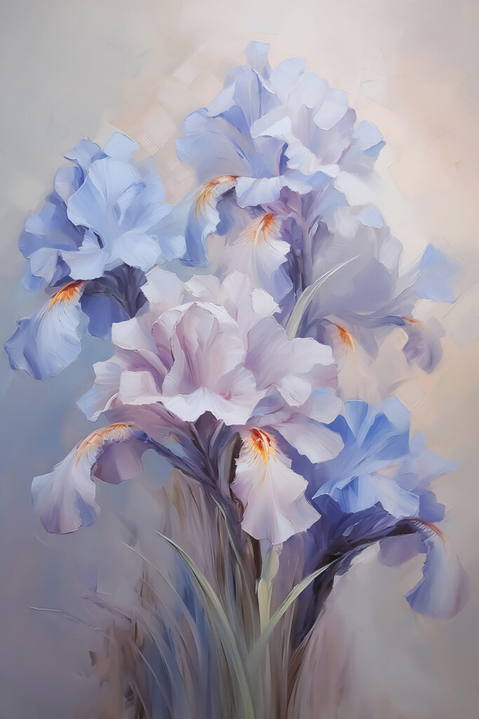 Painting of flowers on a surface Painting of flowers on a surface