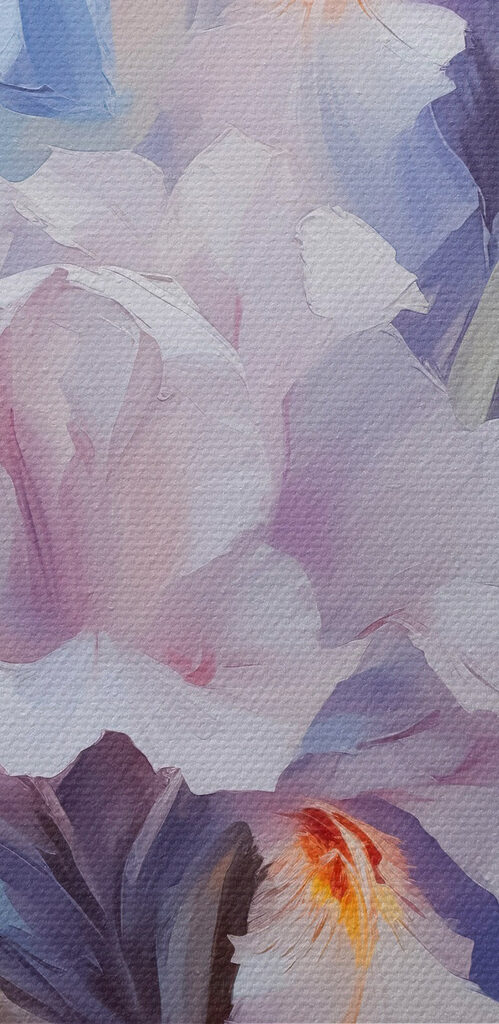 Painting of flowers on a surface Painting of flowers on a surface