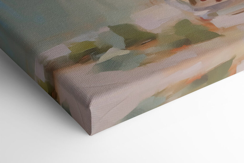 Painting of a vase of white roses Painting of a vase of white roses