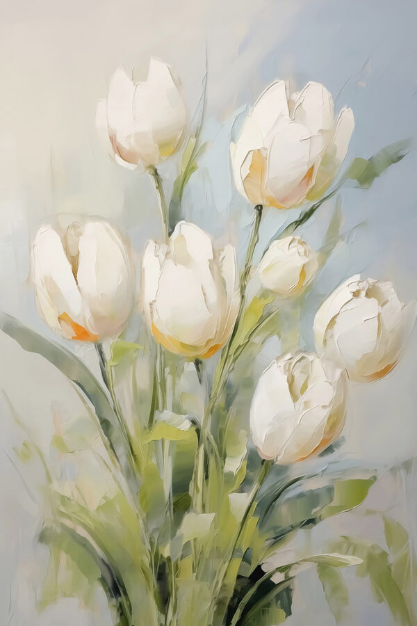 Peinture de tulipes blanches Peinture de tulipes blanches