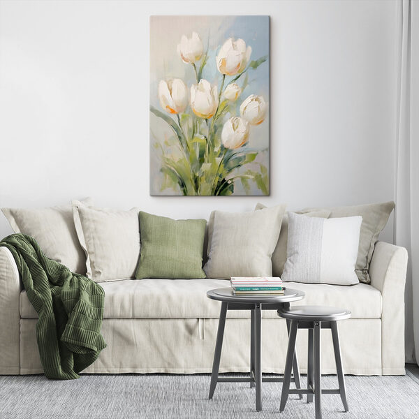 Peinture de tulipes blanches Peinture de tulipes blanches