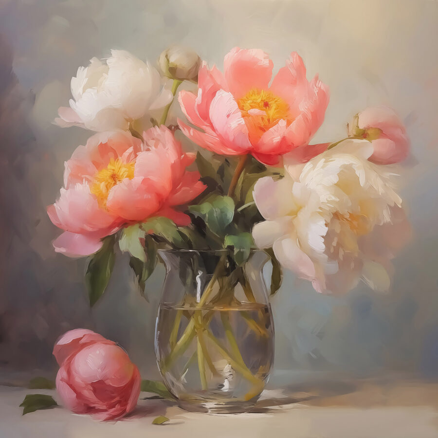 Peinture de fleurs dans un vase Peinture de fleurs dans un vase