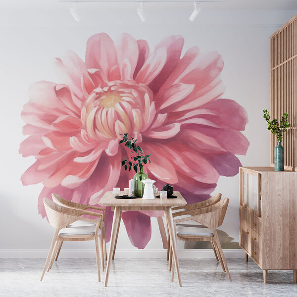 Fleur rose avec feuilles vertes Fleur rose avec feuilles vertes