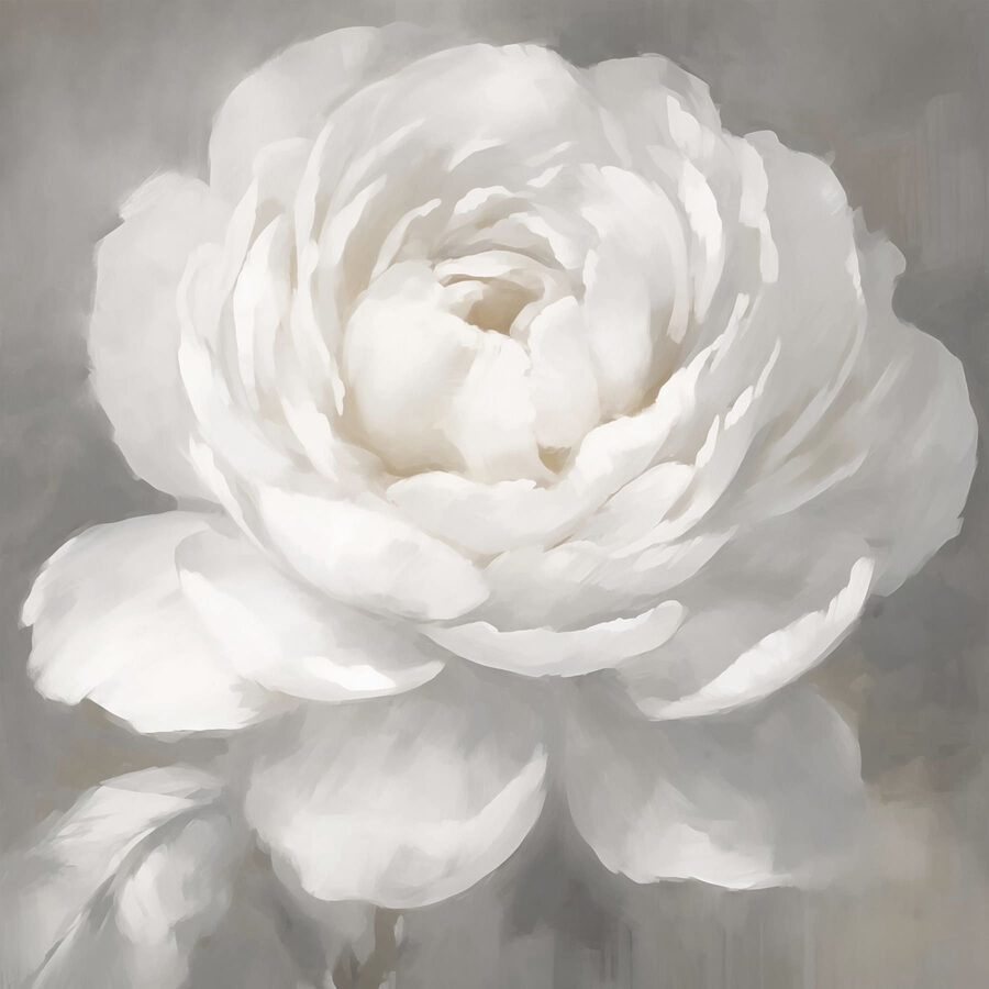 Fleur blanche avec feuilles