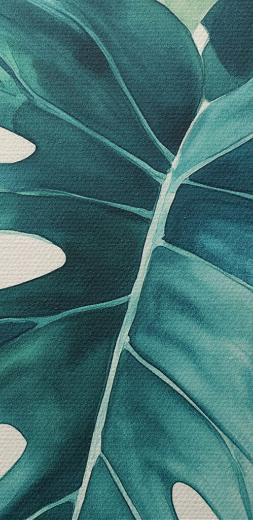 Lush green leaves in soft hues