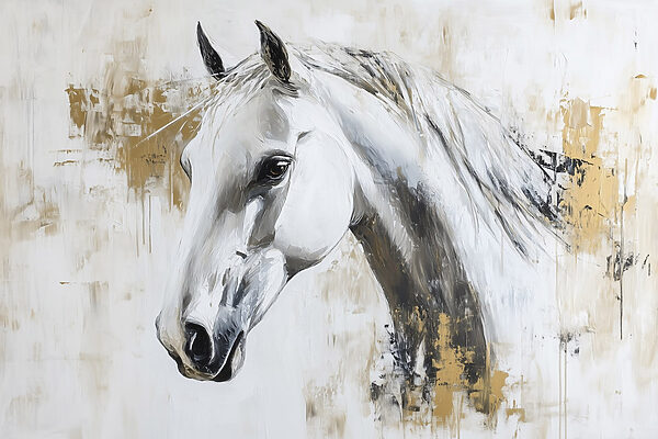 Peinture d'un cheval blanc Peinture d'un cheval blanc