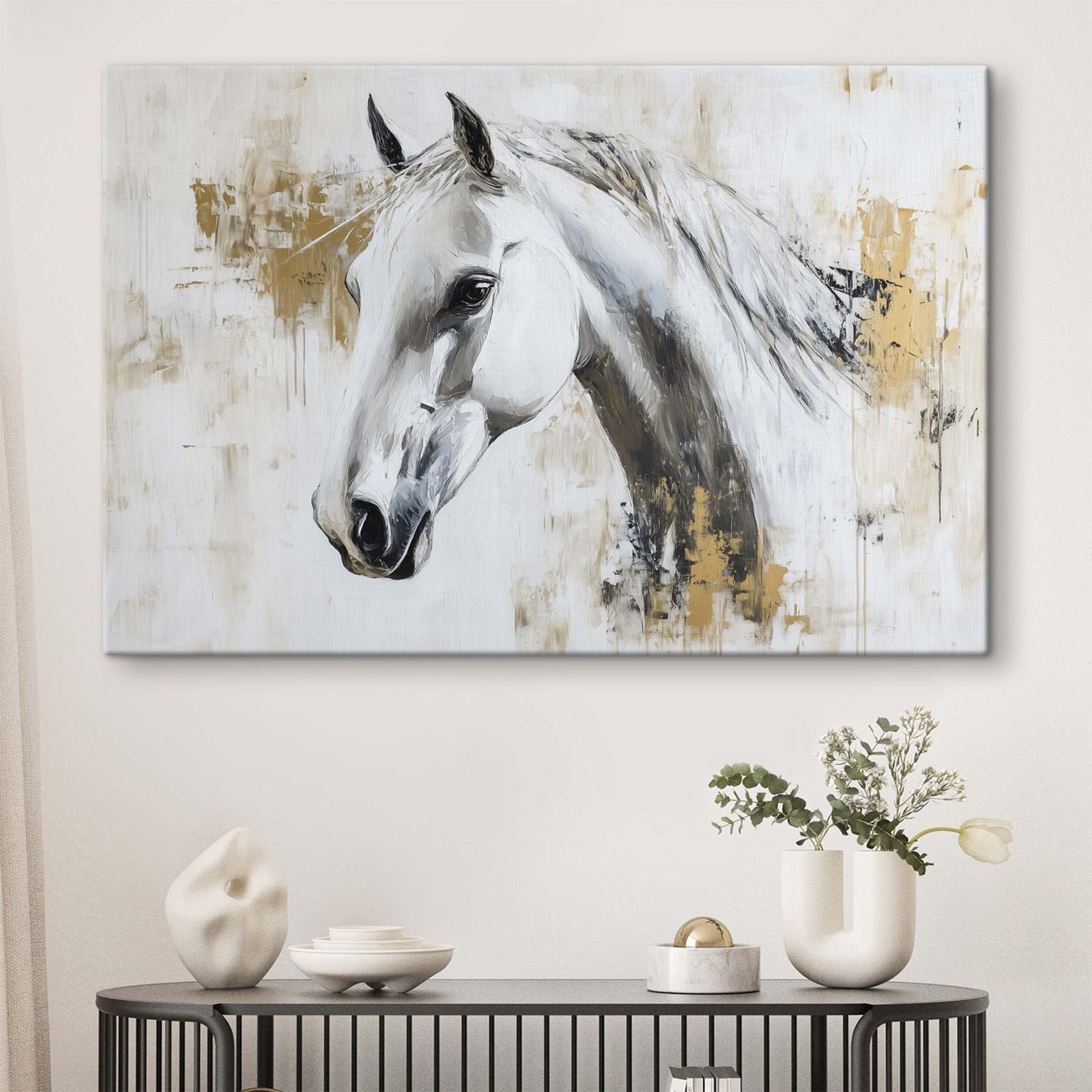 Painting of a white horse