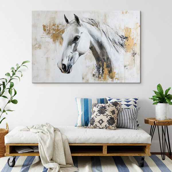 Peinture d'un cheval blanc Peinture d'un cheval blanc