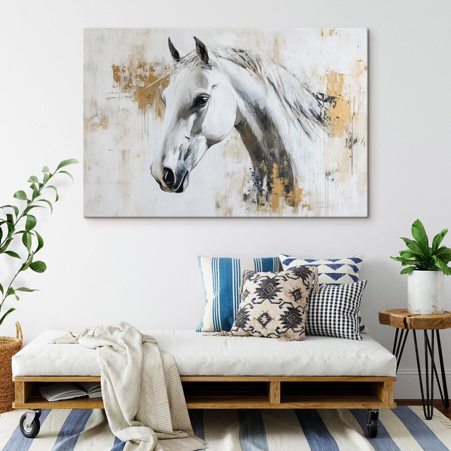 Peinture d'un cheval blanc Peinture d'un cheval blanc