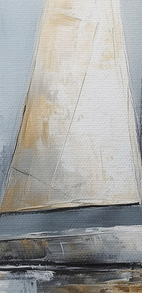 Painting of sailboats on water Painting of sailboats on water