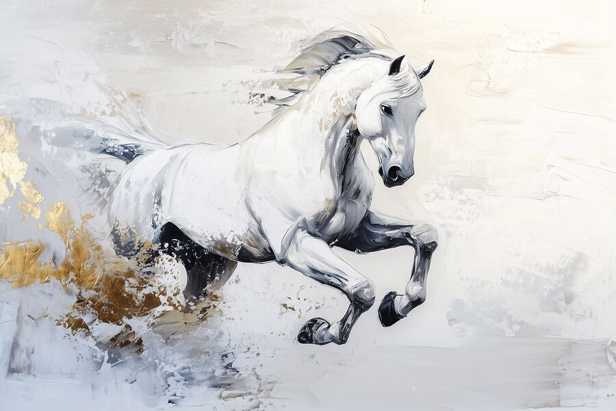 Peinture d'un cheval blanc Peinture d'un cheval blanc