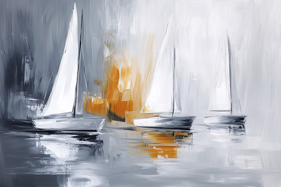 Groupe de bateaux sur l'eau