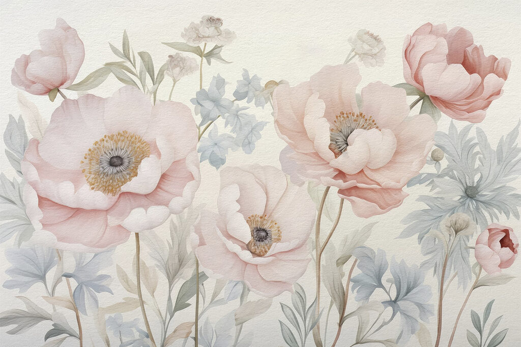 Peinture de fleurs sur un mur Peinture de fleurs sur un mur