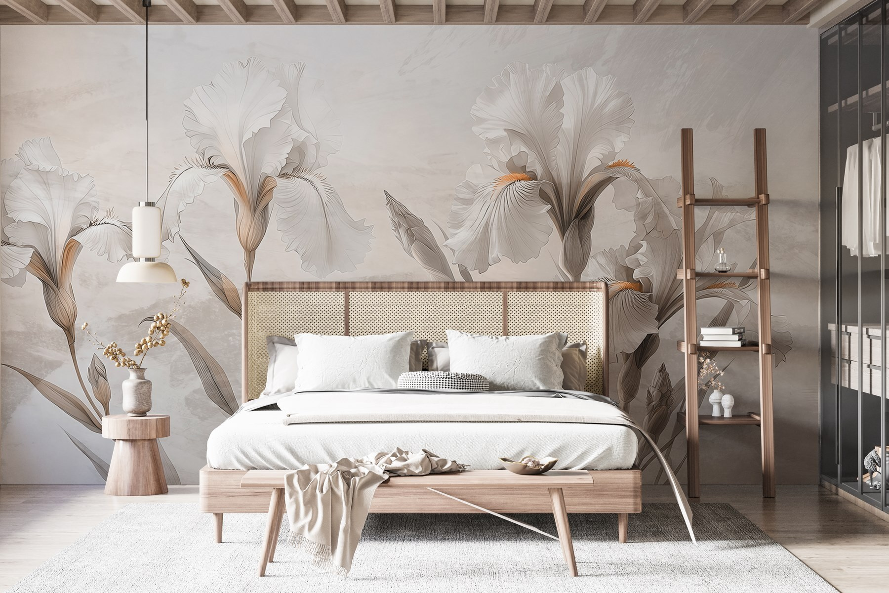 Elegant floral composition in muted tones