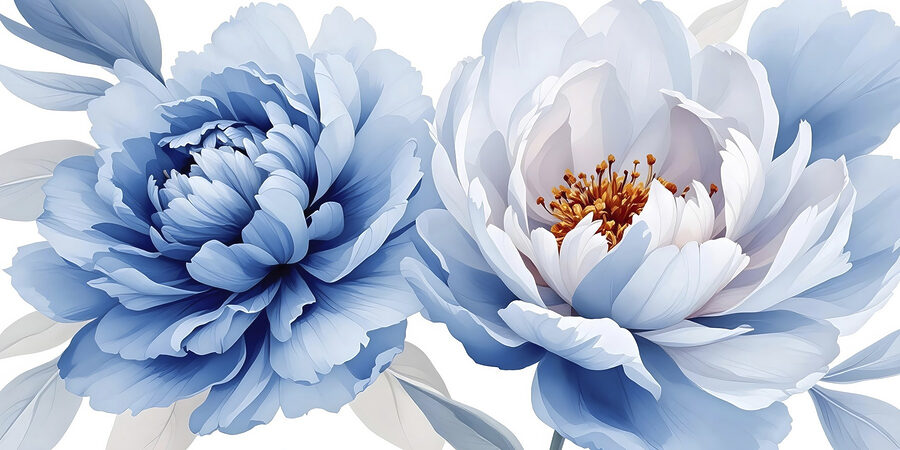 Fleurs délicates dans des tons bleus doux Fleurs délicates dans des tons bleus doux