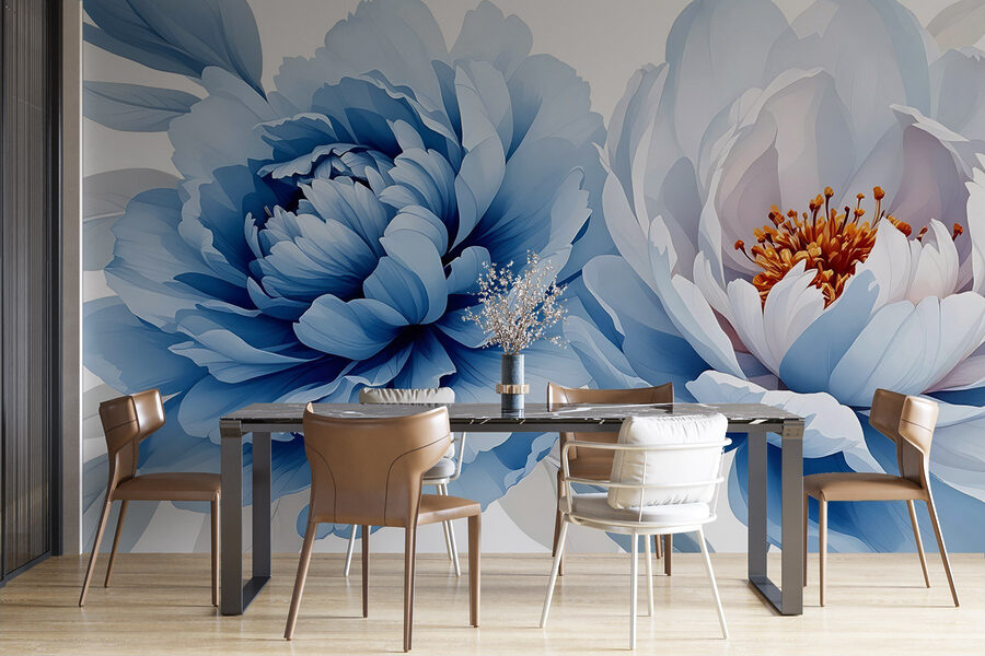 Fleurs délicates dans des tons bleus doux Fleurs délicates dans des tons bleus doux