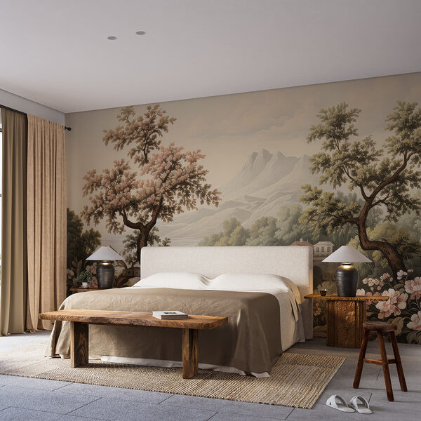 Paysage avec arbres et fleurs Paysage avec arbres et fleurs