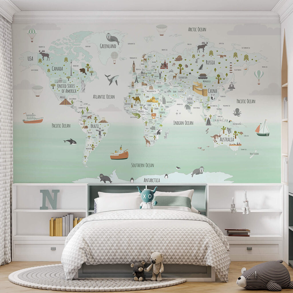 Carte du monde avec animaux w03410v2pir1ms 1024x1024 - Carte du monde avec animaux