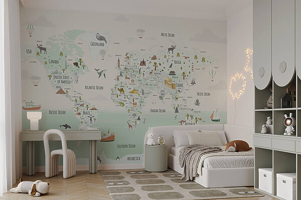 Carte du monde avec animaux w03410v2pir3mr 600x400 - Carte du monde avec animaux