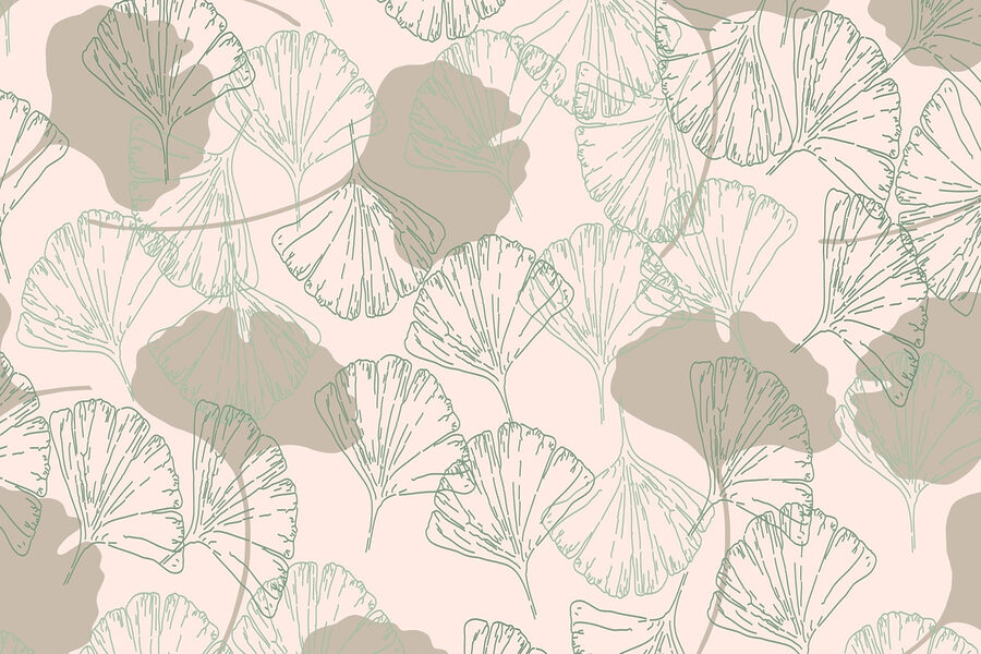 Motif de feuilles sur fond clair