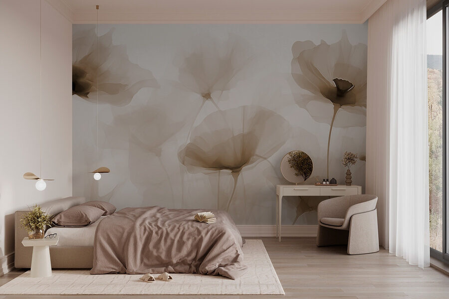 Groupe de fleurs sur fond blanc