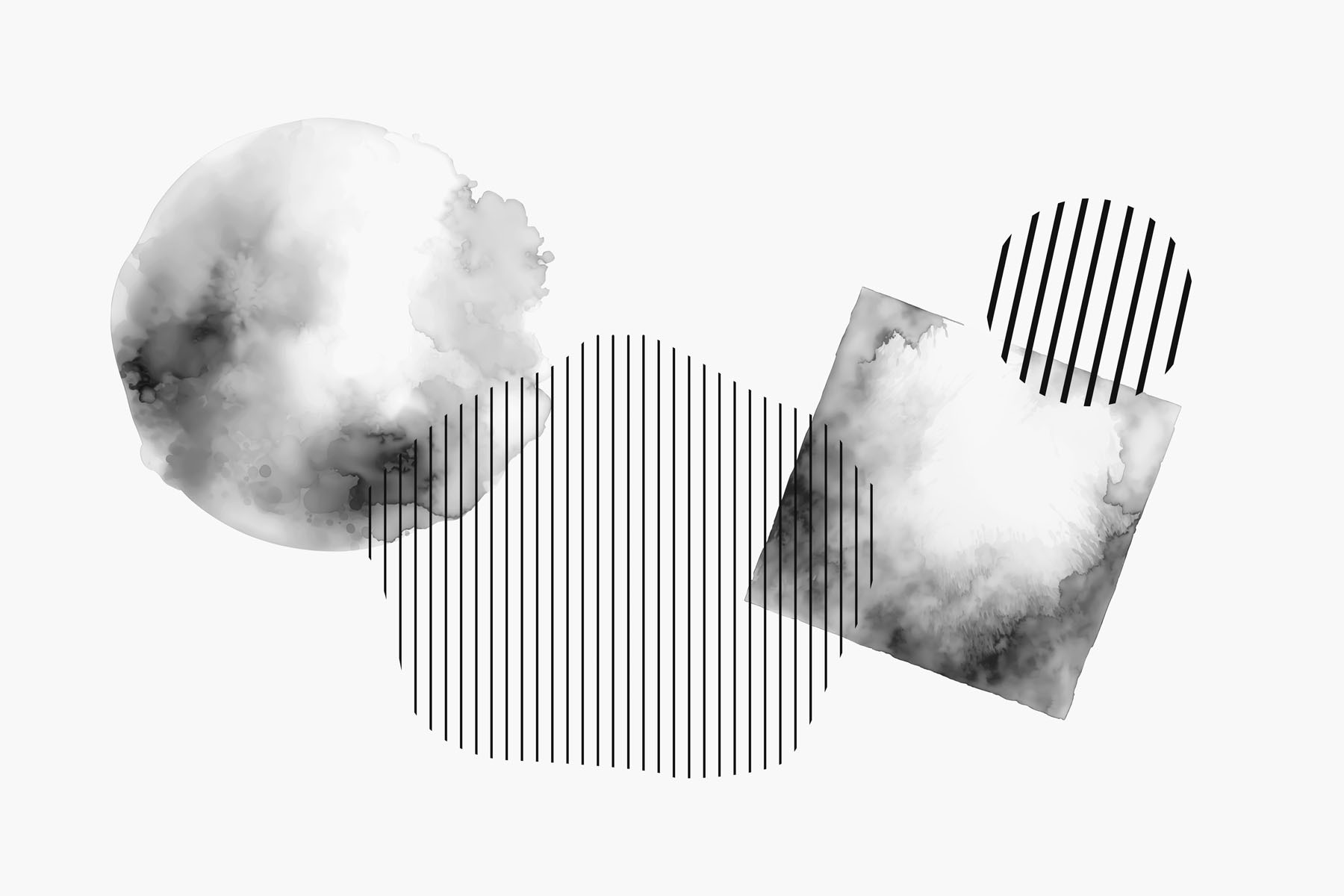 Black and white image of geometric shapes Black and white image of geometric shapes