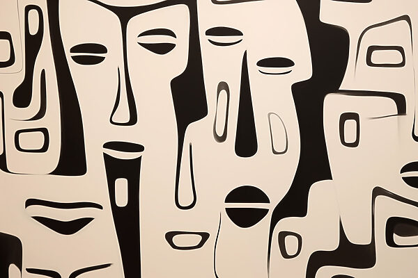 Art facial en noir et blanc Art facial en noir et blanc