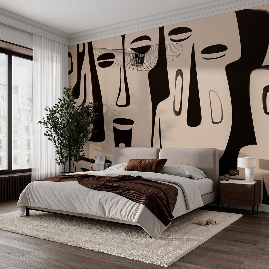 Art facial en noir et blanc