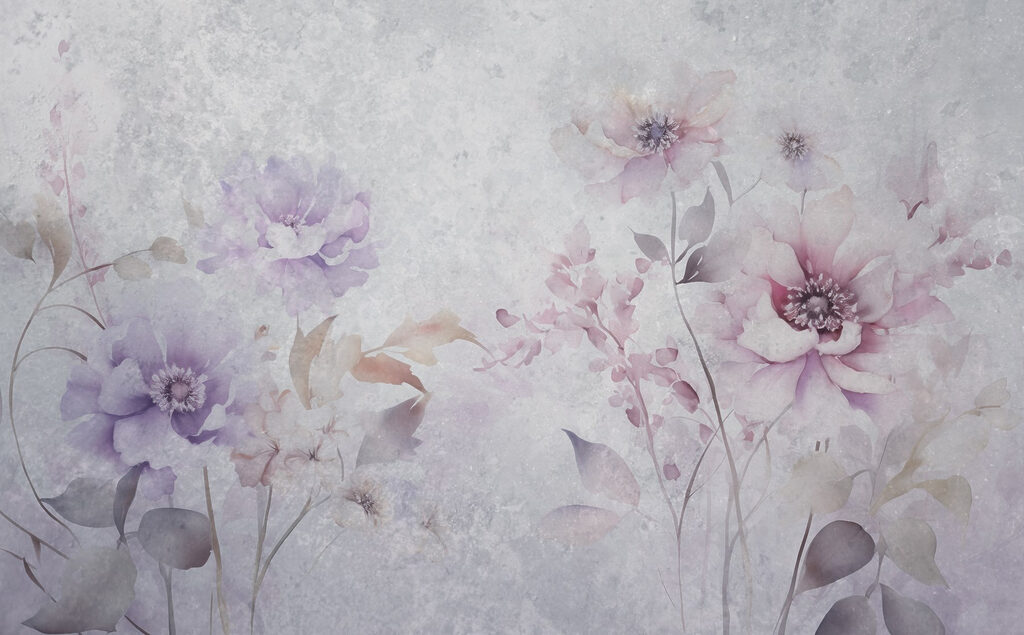 Peinture de fleurs sur fond blanc Peinture de fleurs sur fond blanc