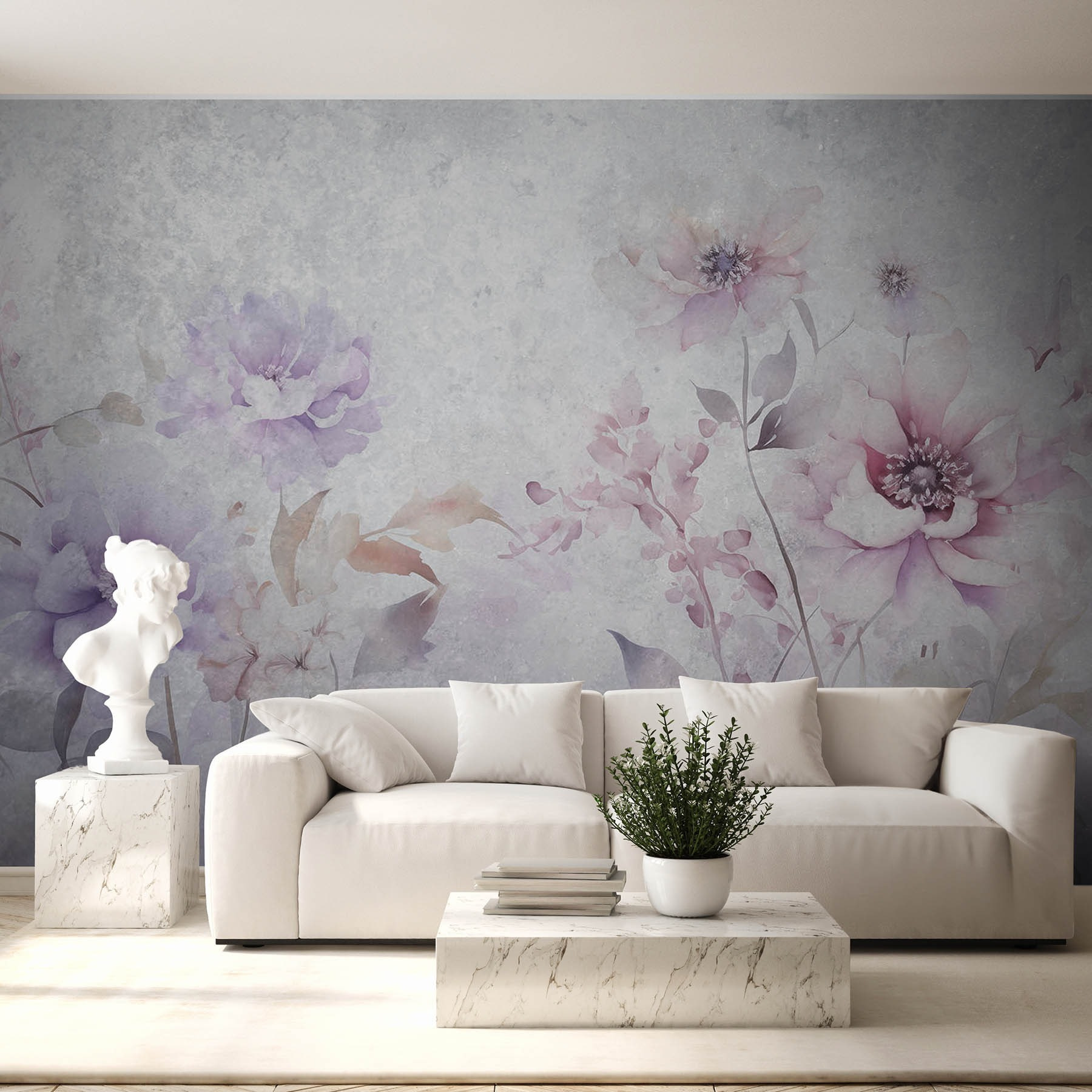 Painting of flowers on a white background