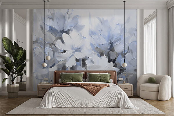 Peinture de fleurs sur fond blanc Peinture de fleurs sur fond blanc