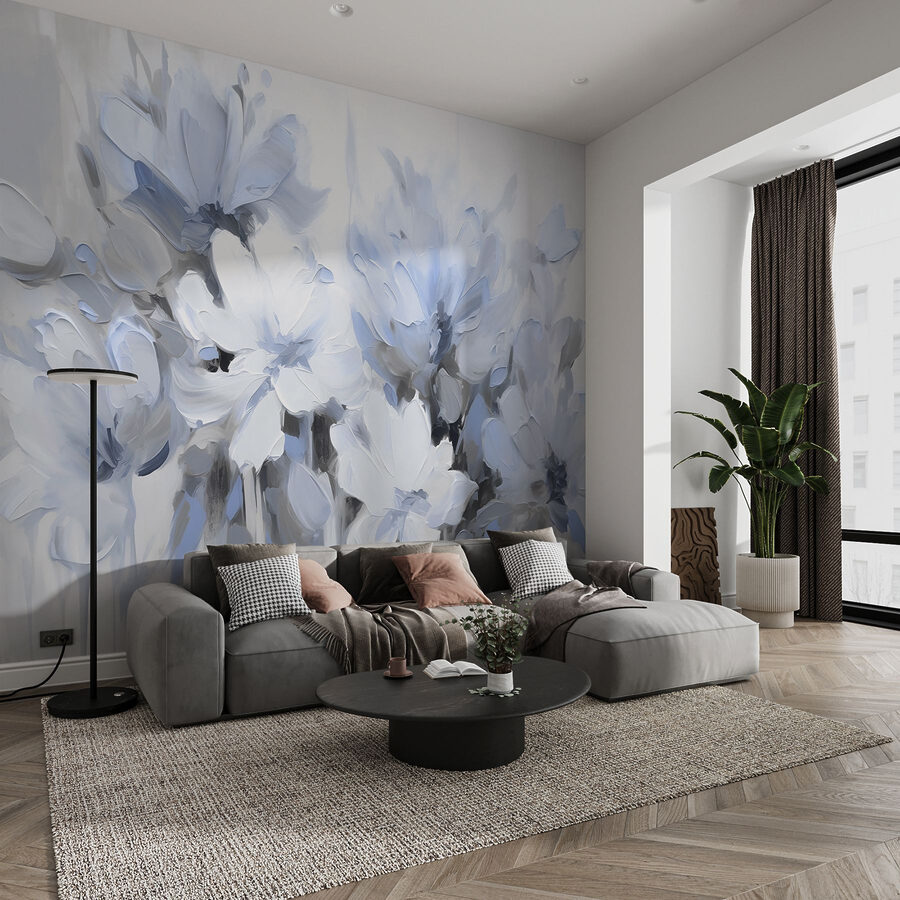 Peinture de fleurs sur fond blanc