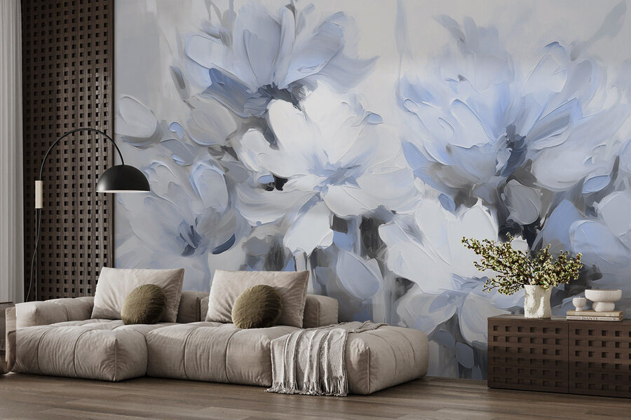 Peinture de fleurs sur fond blanc