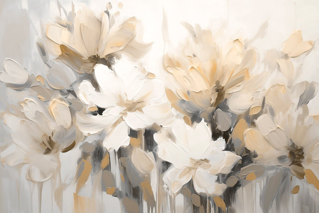 Peinture de fleurs sur fond blanc Peinture de fleurs sur fond blanc